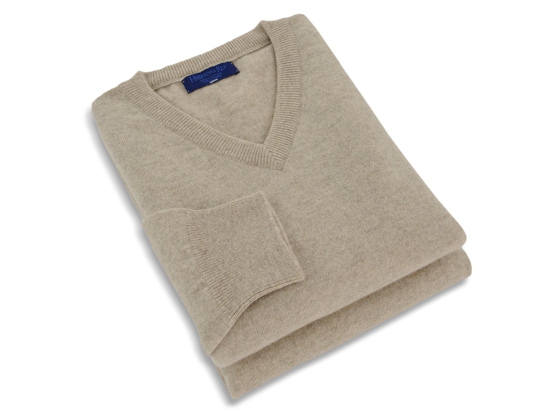Plain Beige Cashmere Sweater