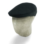 Plain Black Loden Flat Cap