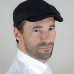 Plain Black Loden Wool Made In England Gatsby Cap