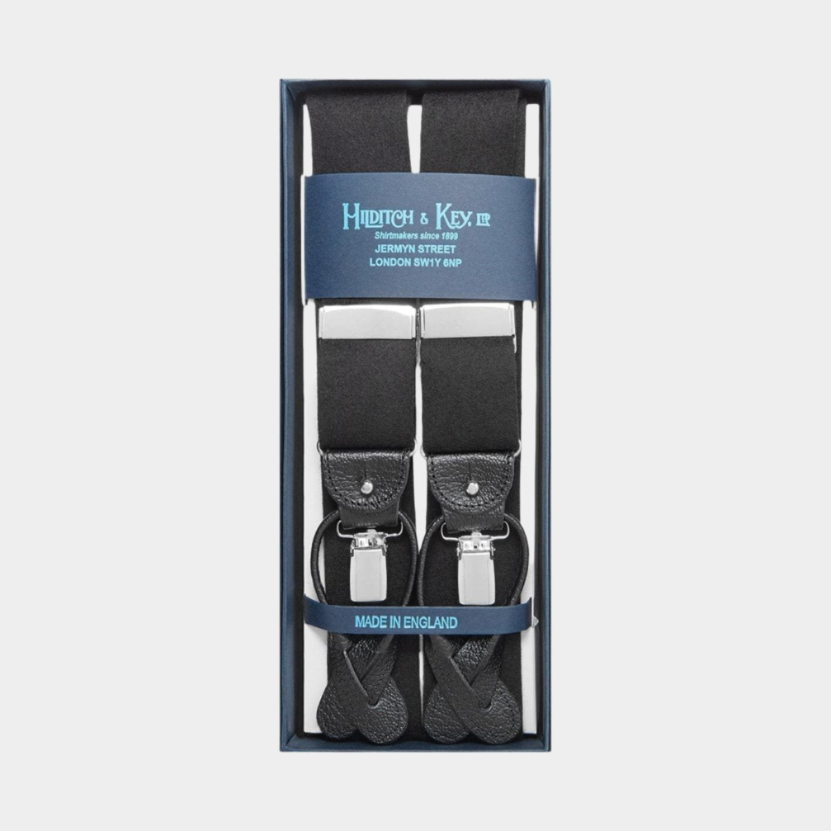 Plain Black Pure Wool Boxcloth Braces