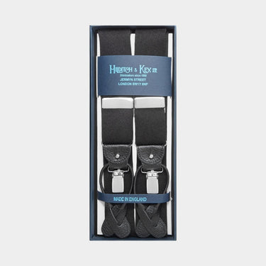 Plain Black Pure Wool Boxcloth Braces
