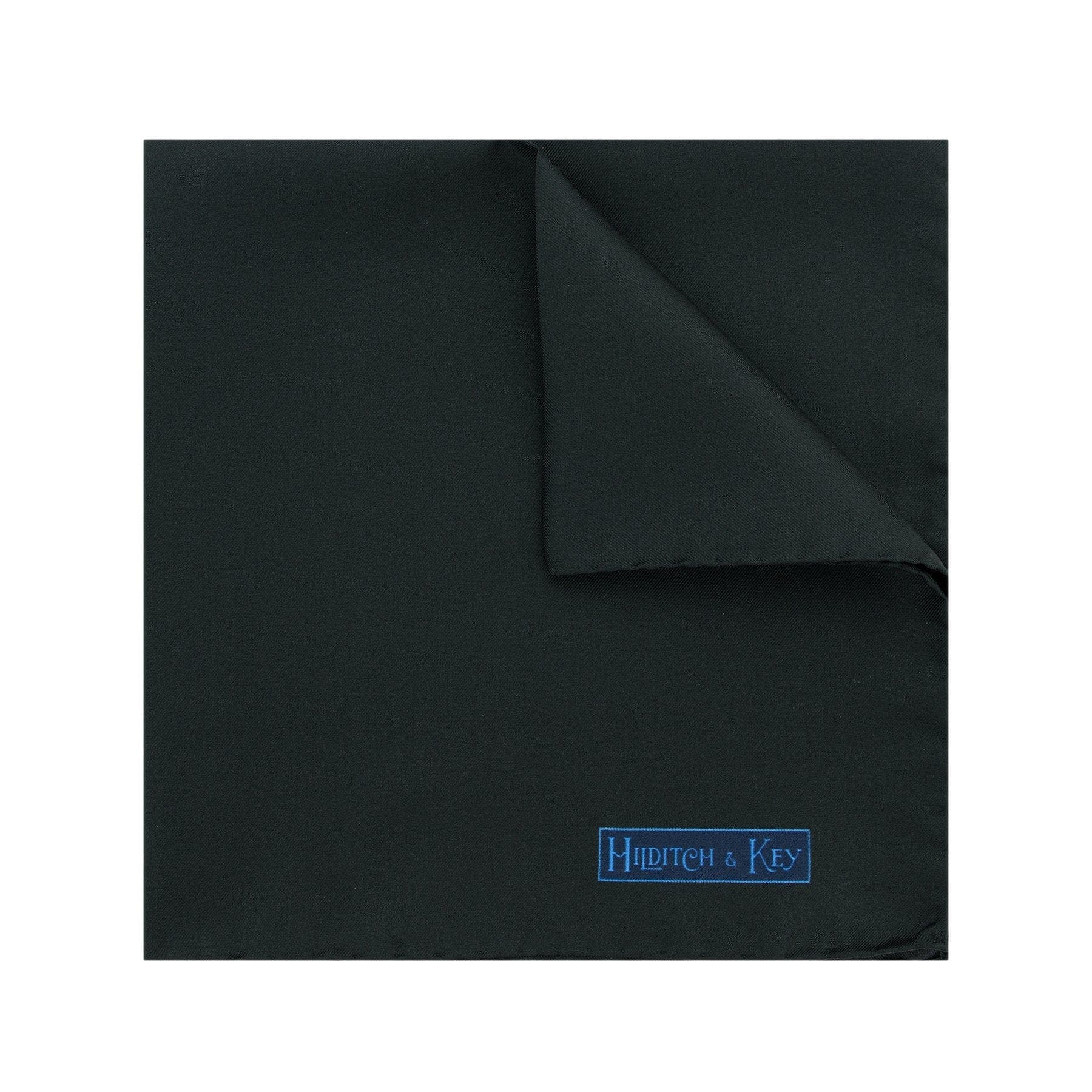 Plain Black Silk Handkerchief