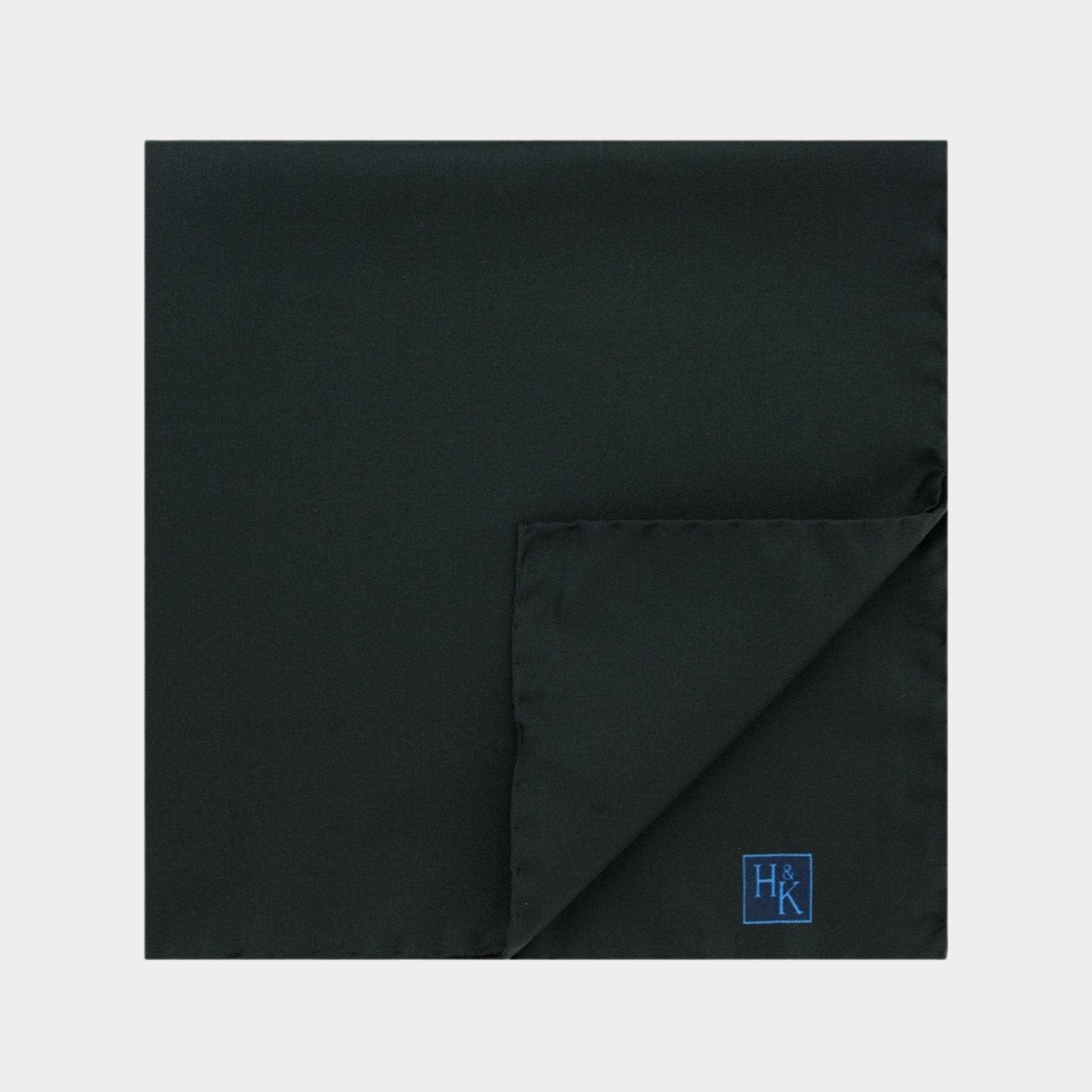 Plain Black Silk Handkerchief