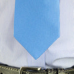 Plain Blue Printed Silk Tie