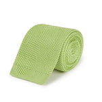 Plain Bright Green Knitted Silk Tie