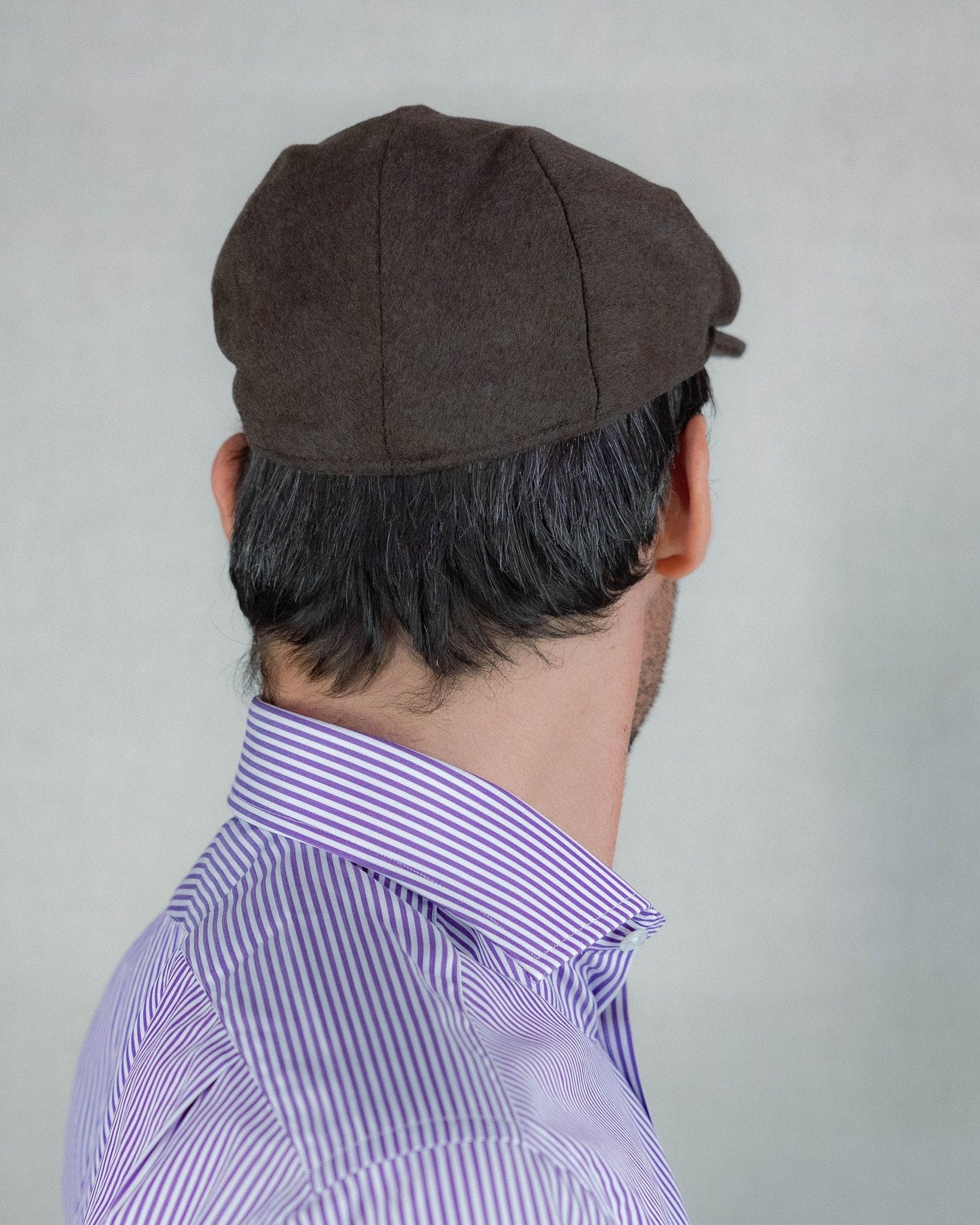 Plain Brown Loden Wool Made In England Flat Cap