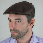 Plain Brown Loden Wool Made In England Flat Cap