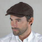 Plain Brown Loden Wool Made In England Gatsby Cap