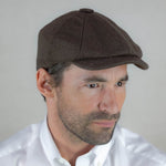 Plain Brown Loden Wool Made In England Gatsby Cap