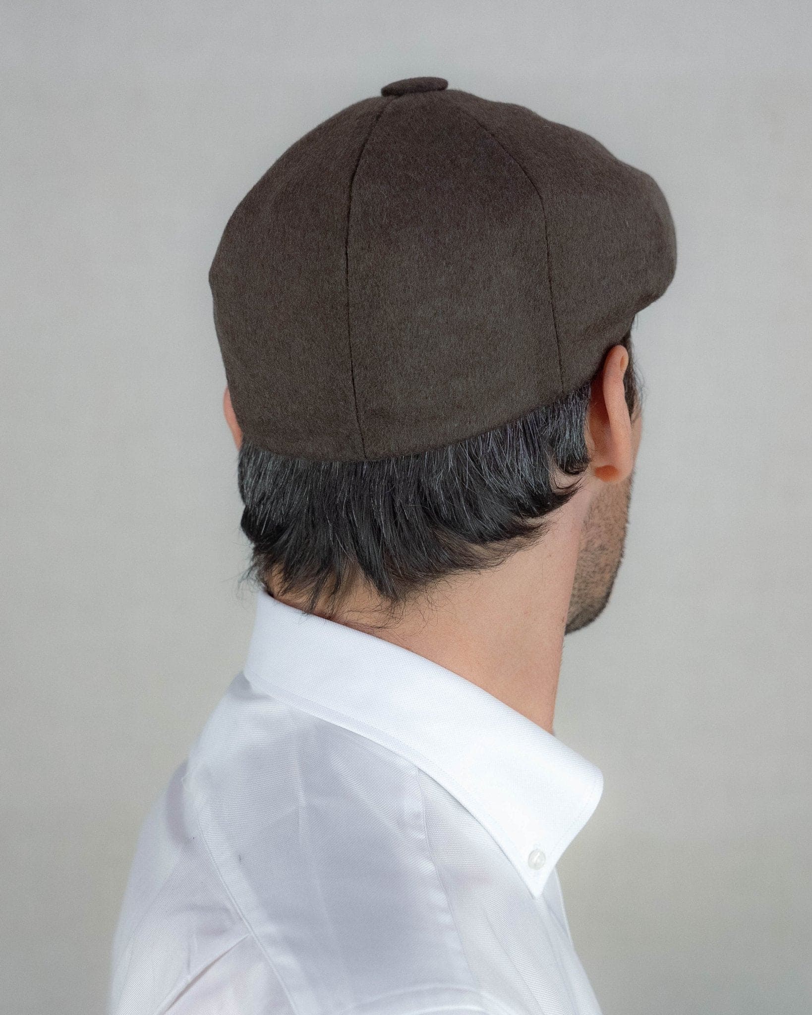 Plain Brown Loden Wool Made In England Gatsby Cap