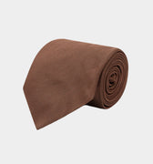 Plain Caramel Herringbone Woven Silk Tie