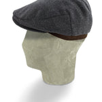 Plain Charcoal Grey Wool Loden Harlem Cap