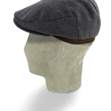 Plain Charcoal Grey Wool Loden Harlem Cap