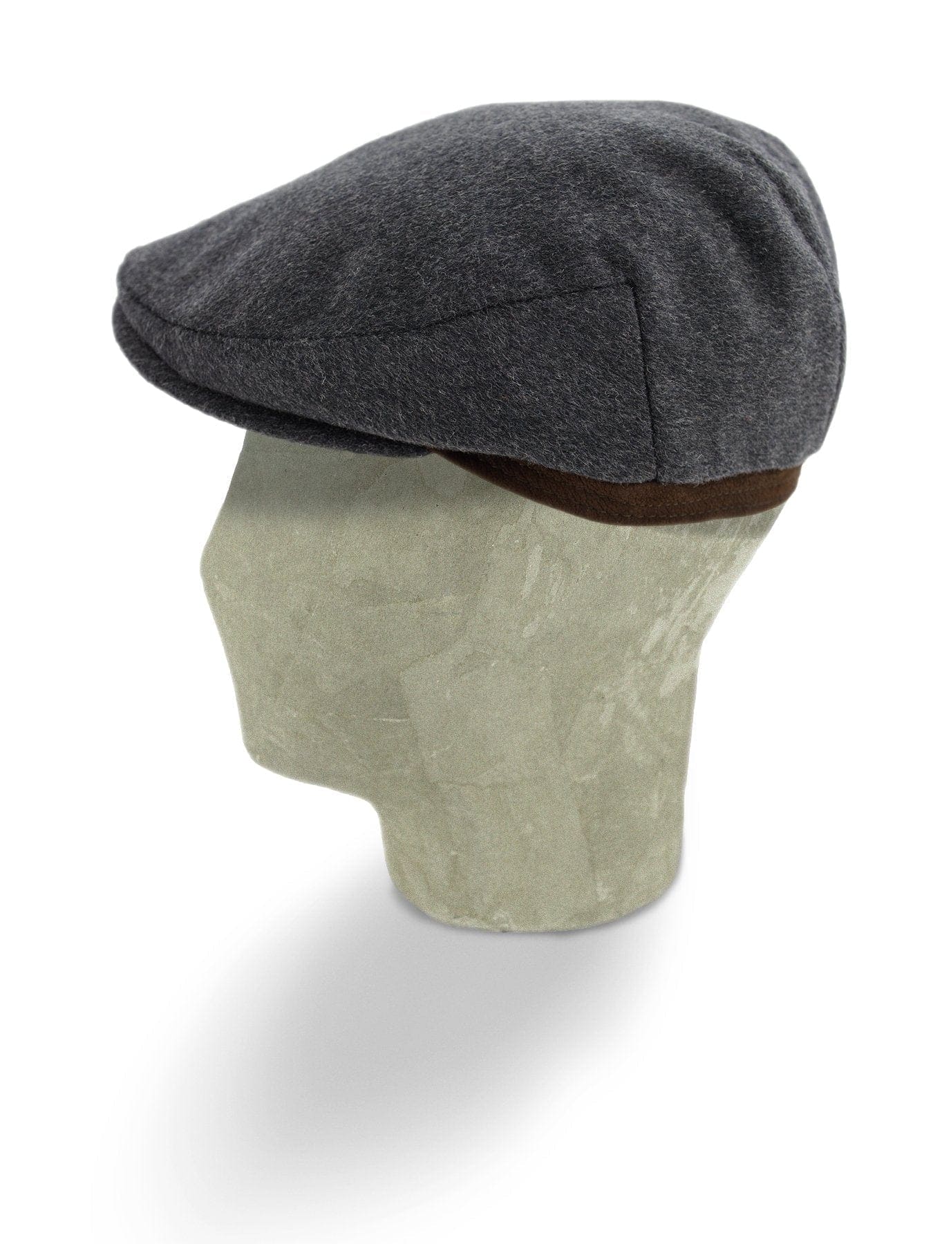 Plain Charcoal Grey Wool Loden Harlem Cap