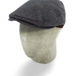 Plain Charcoal Grey Wool Loden Harlem Cap