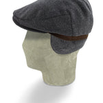 Plain Charcoal Grey Wool Loden Harlem Cap