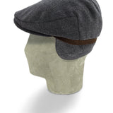 Plain Charcoal Grey Wool Loden Harlem Cap