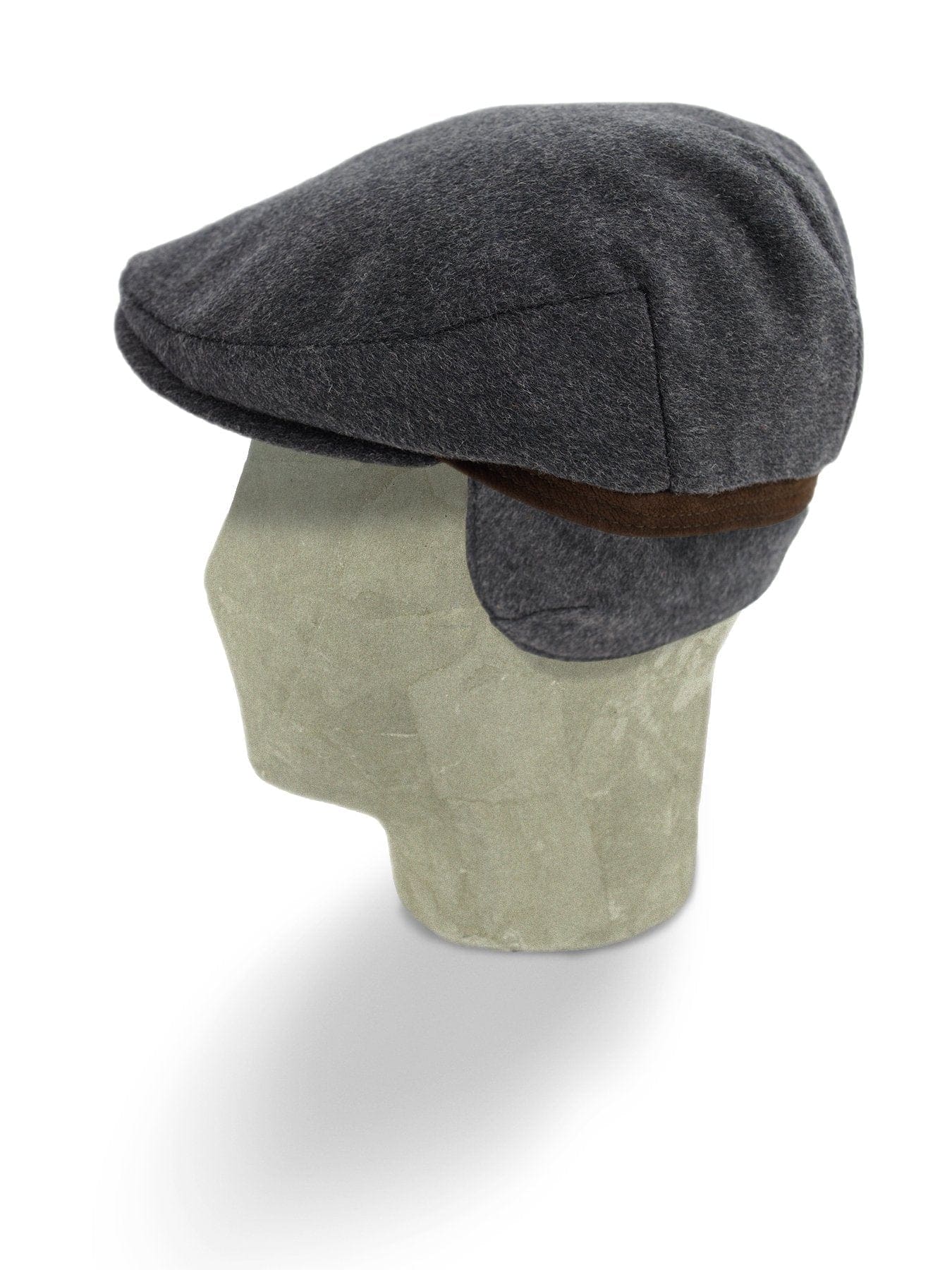 Plain Charcoal Grey Wool Loden Harlem Cap