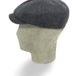Plain Charcoal Grey Woollen MIE Loden Gatsby Cap