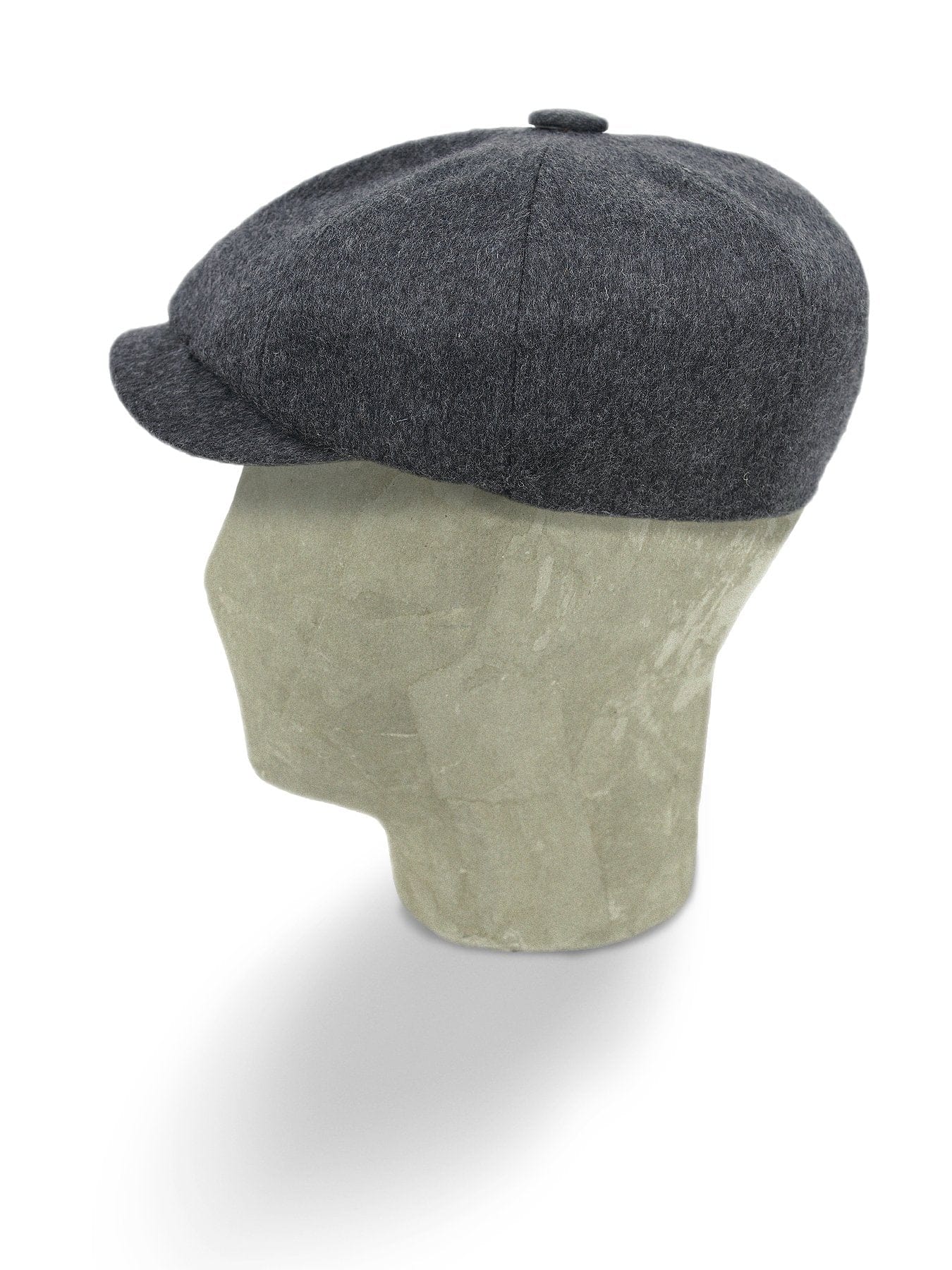 Plain Charcoal Grey Woollen MIE Loden Gatsby Cap