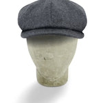 Plain Charcoal Grey Woollen MIE Loden Gatsby Cap