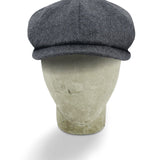 Plain Charcoal Grey Woollen MIE Loden Gatsby Cap