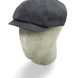 Plain Charcoal Grey Woollen MIE Loden Gatsby Cap