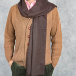 Plain Chocolate Brown 100% Cashmere Scarf