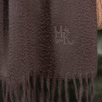 Plain Chocolate Brown 100% Cashmere Scarf