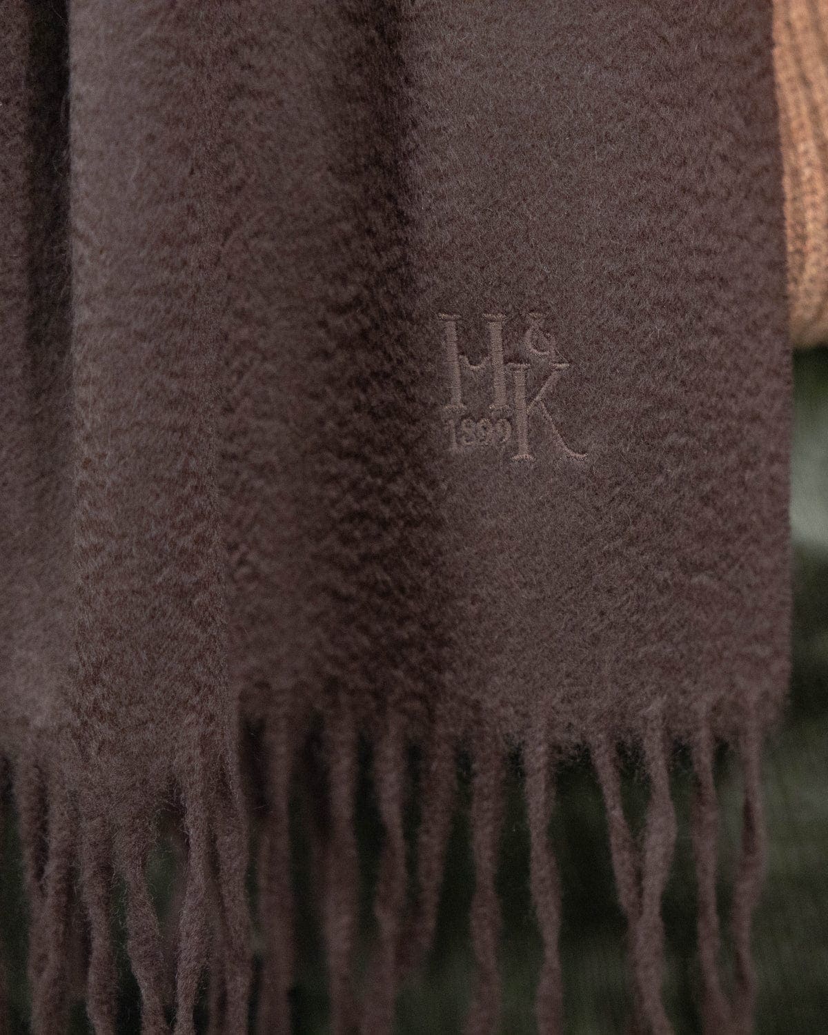 Plain Chocolate Brown 100% Cashmere Scarf