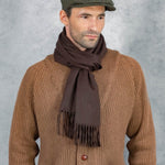 Plain Chocolate Brown 100% Cashmere Scarf