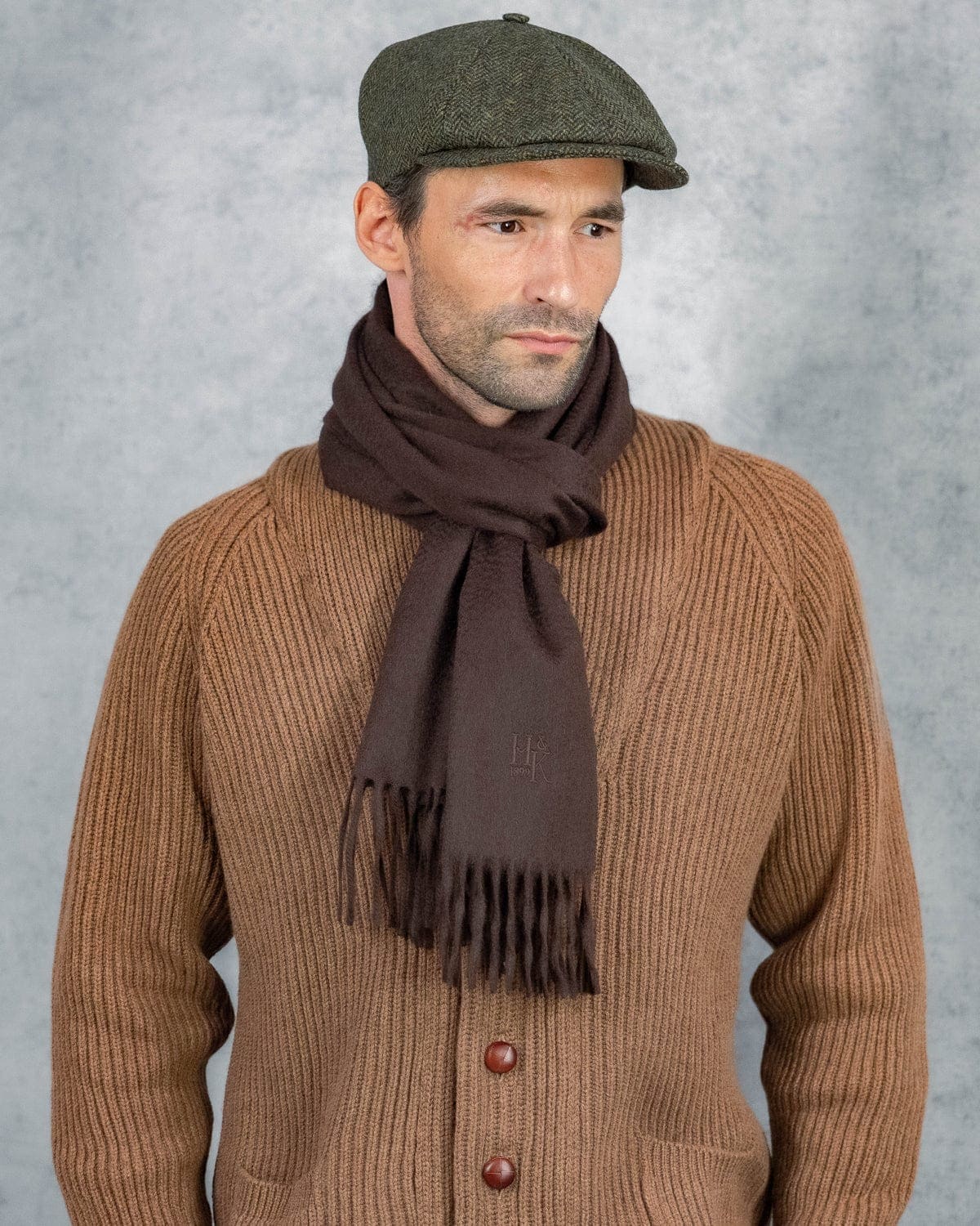 Plain Chocolate Brown 100% Cashmere Scarf