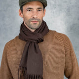 Plain Chocolate Brown 100% Cashmere Scarf