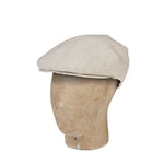Plain Cream Linen Flat Cap