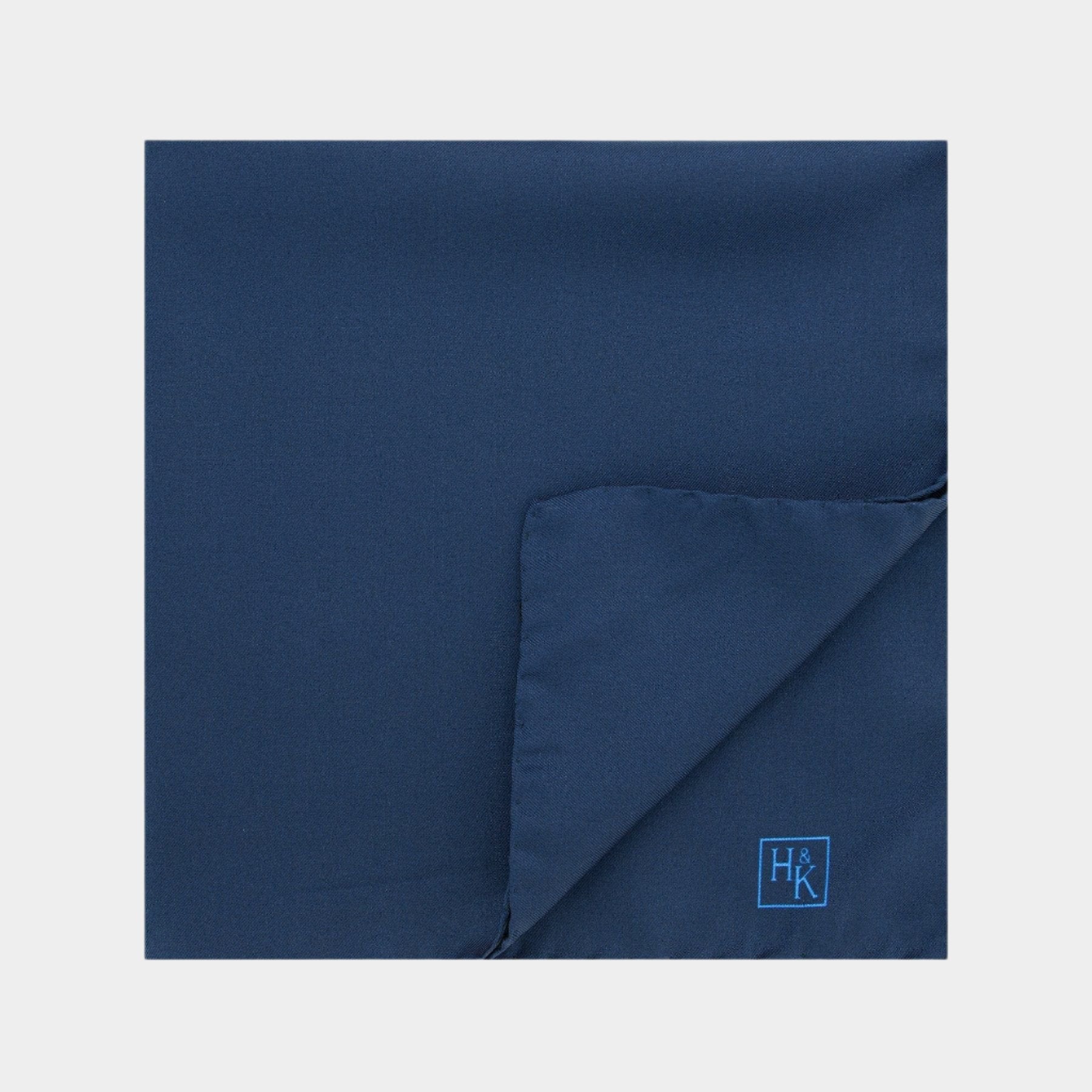 Plain Dark Navy Silk Handkerchief