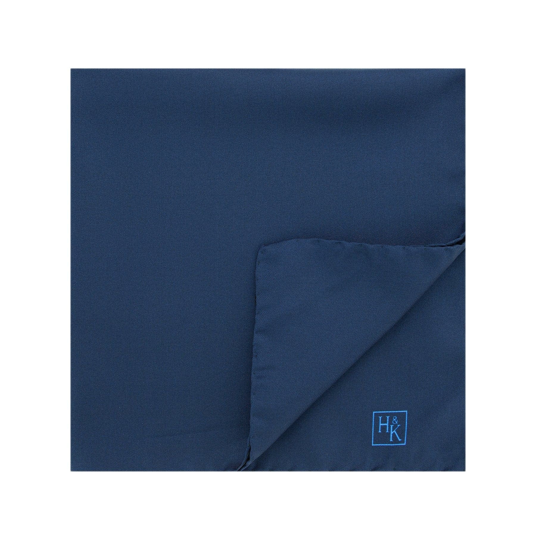 Plain Dark Navy Silk Handkerchief