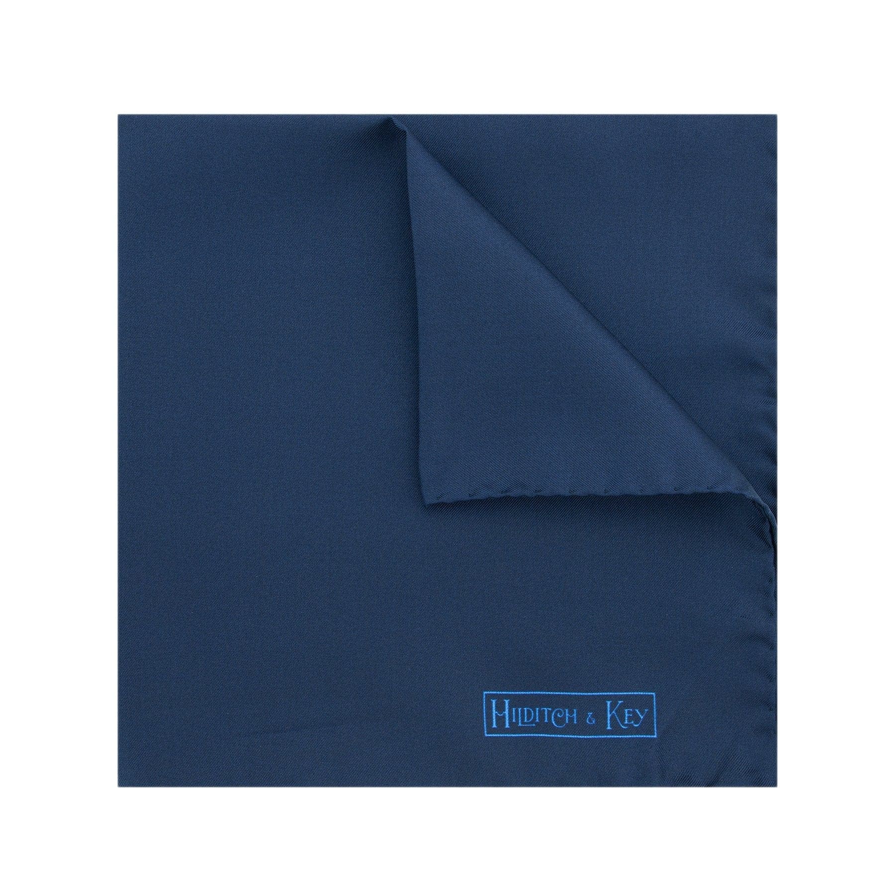 Plain Dark Navy Silk Handkerchief