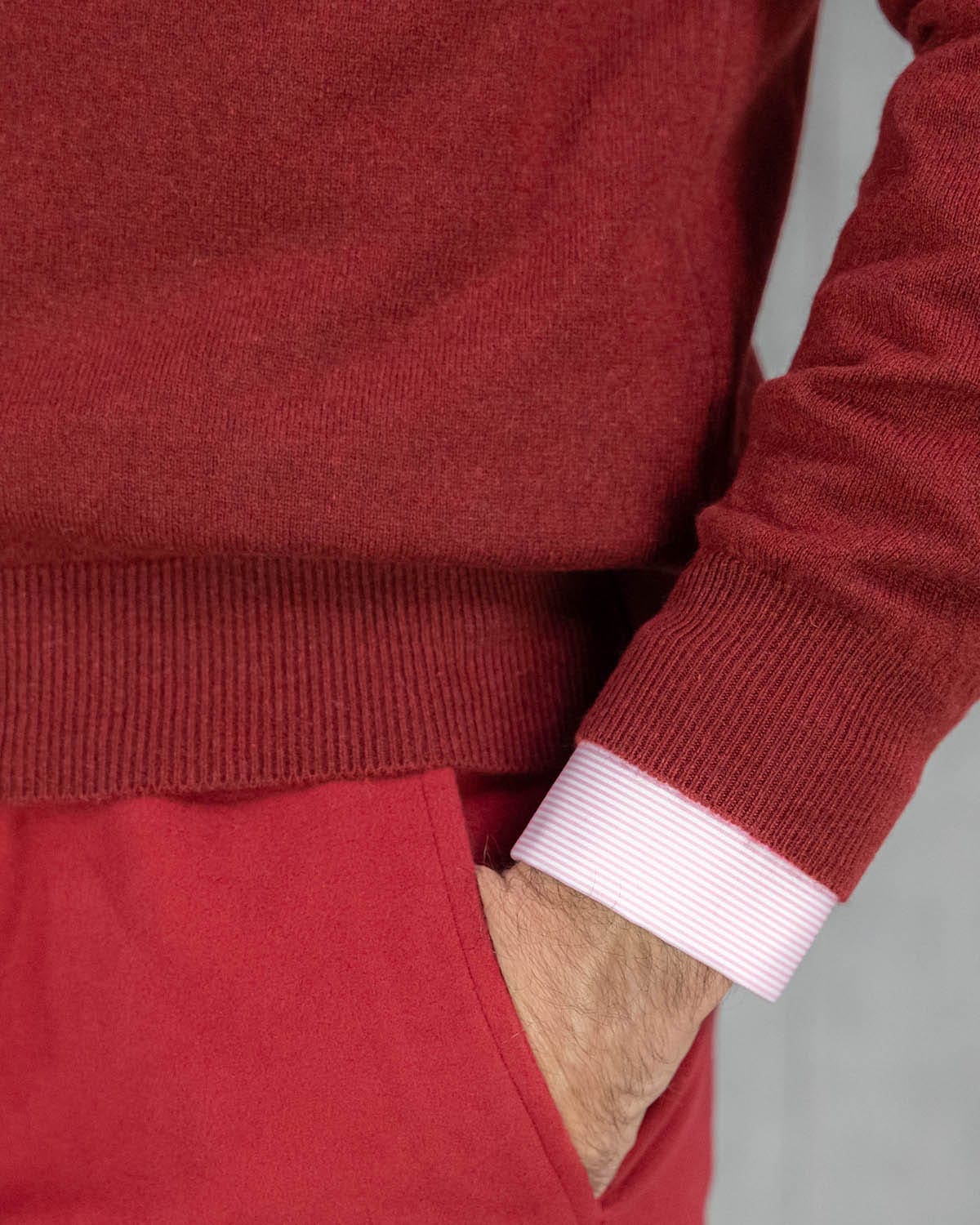 Plain Dark Red Cashmere Sweater
