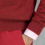 Plain Dark Red Cashmere Sweater