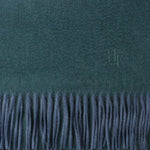 Plain Drake Green Embroidered Cashmere Scarf