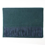 Plain Drake Green Embroidered Cashmere Scarf