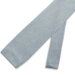 Plain Dusky Blue Knitted Silk Tie