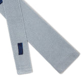 Plain Dusky Blue Knitted Silk Tie