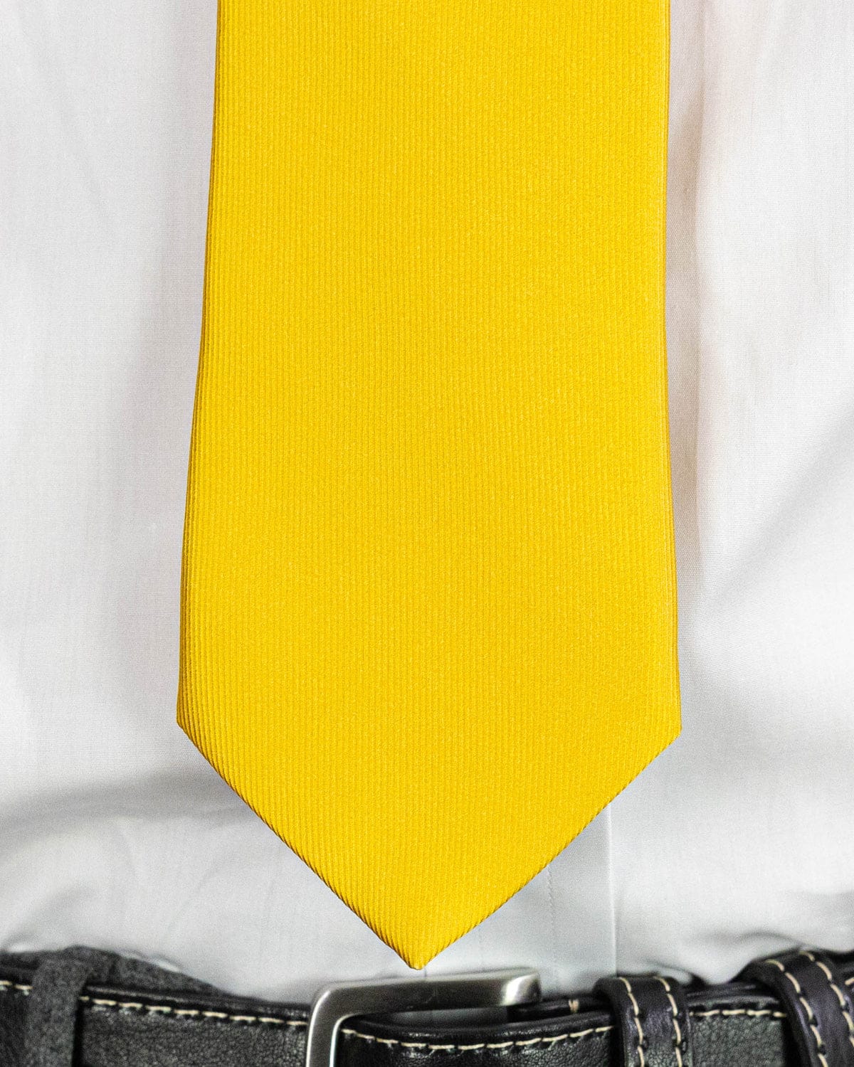 Plain Gold Printed Silk Tie
