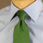 Plain Green Printed Silk Tie