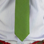 Plain Green Printed Silk Tie