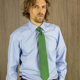 Plain Green Printed Silk Tie