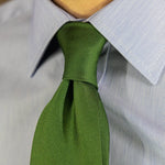 Plain Green Printed Silk Tie