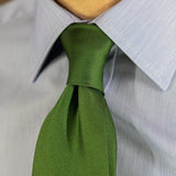 Plain Green Printed Silk Tie