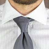 Plain Grey Printed Silk Tie